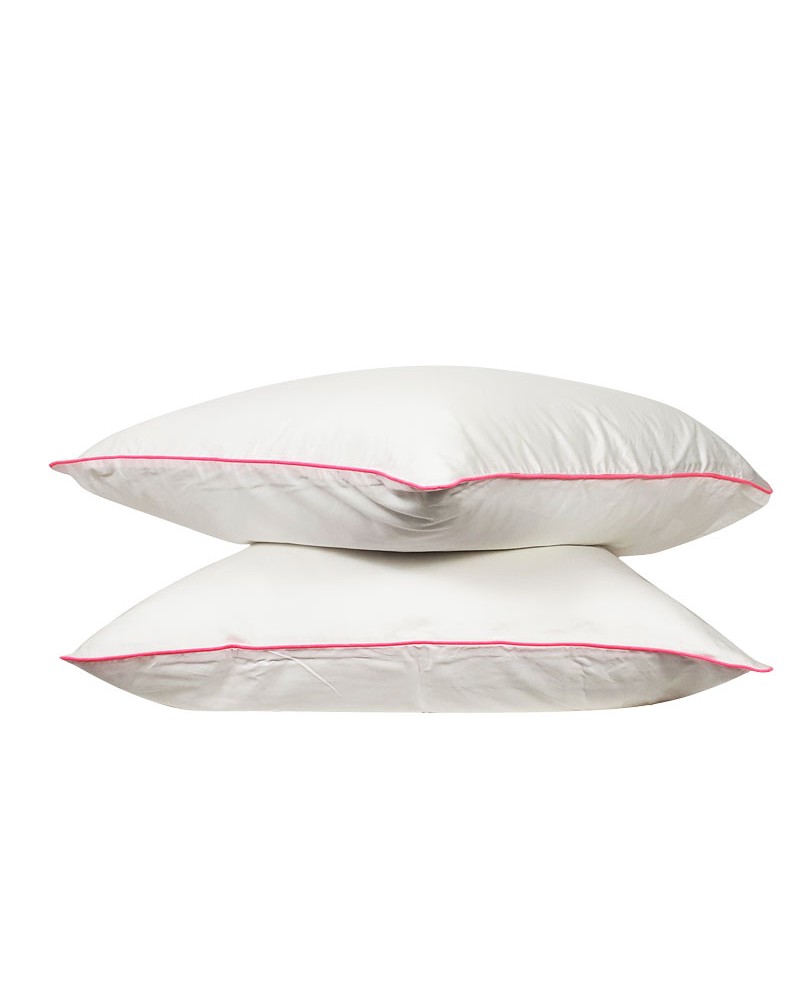 Taie d'oreiller - Percale Blanche & Fluo