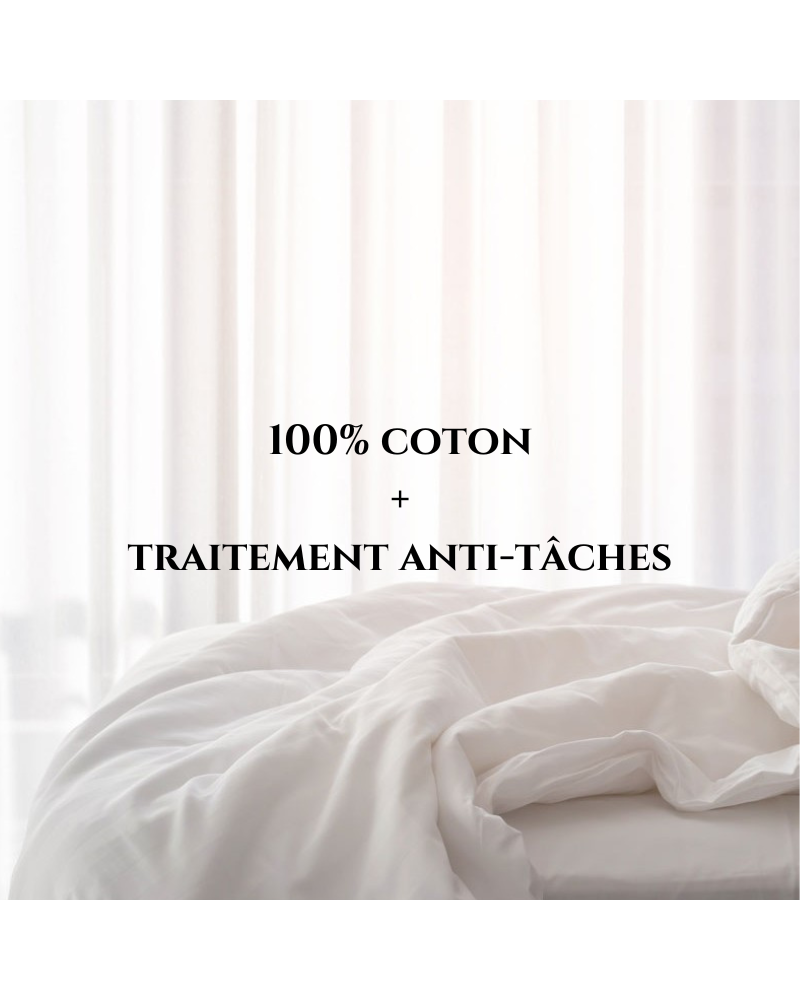 Protège couette 100% coton + anti tâches