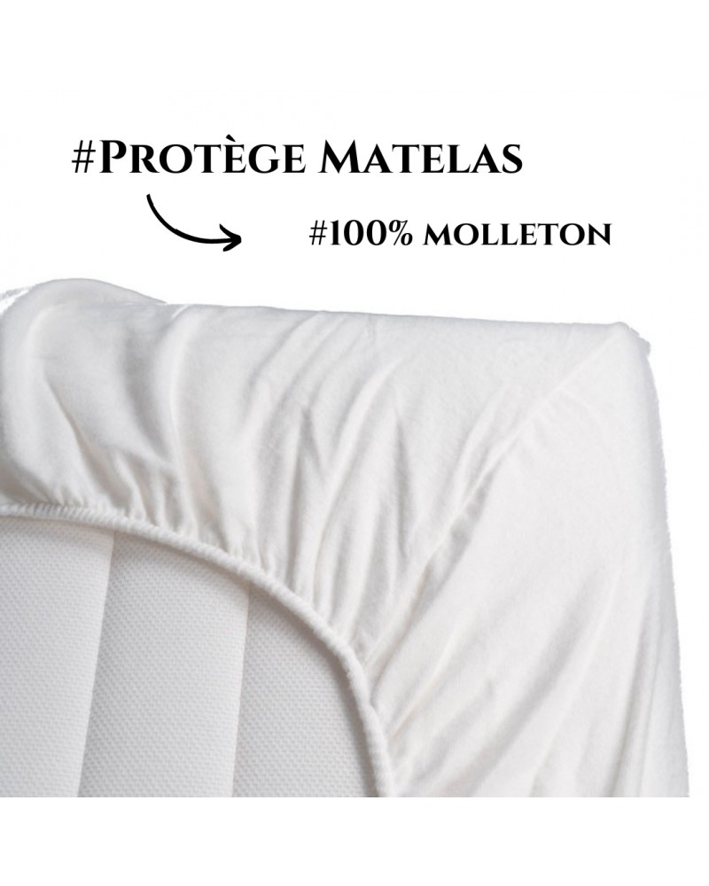 Protège Matelas Molleton 100% coton DESTOCKAGE