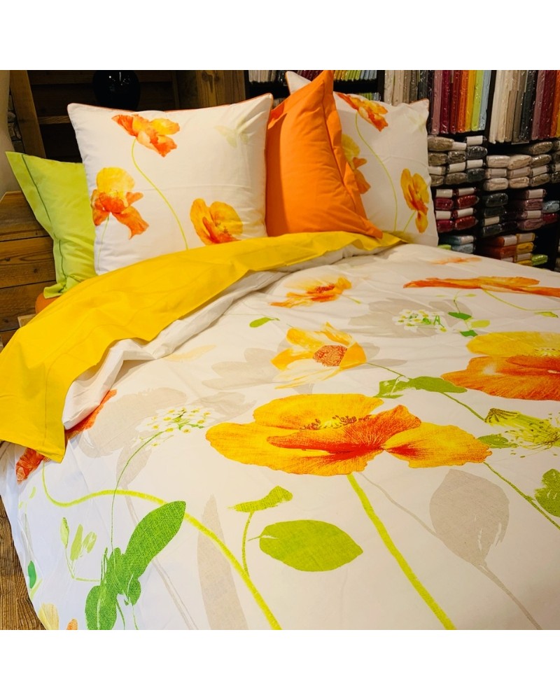 Housse de couette en Percale imprimée Coquelicot